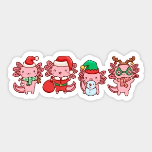 Axolotl celebrating Christmas Sticker